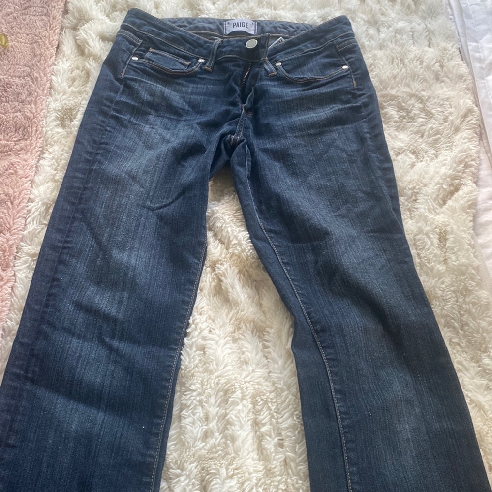 PAIGE denim jeans mid rise straight legged